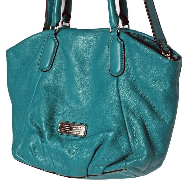 MARC BY MARC JACOBS Leather Aqua Blue/Teal Hobo Bag / Large Shoulder Bag - Picture 7 of 9